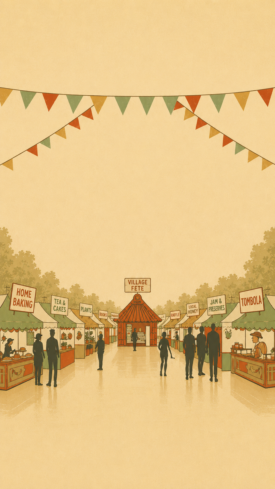 Illustration of a traditional village fete